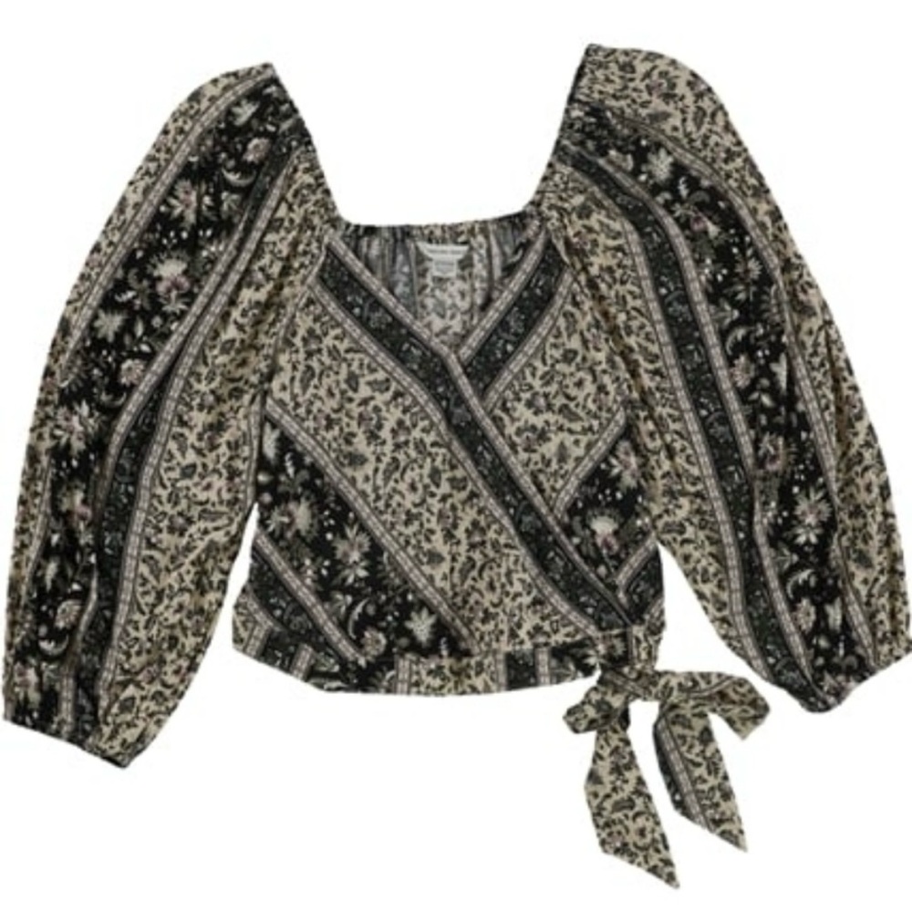 American Eagle Faux-Wrap Bohemian Blouse
